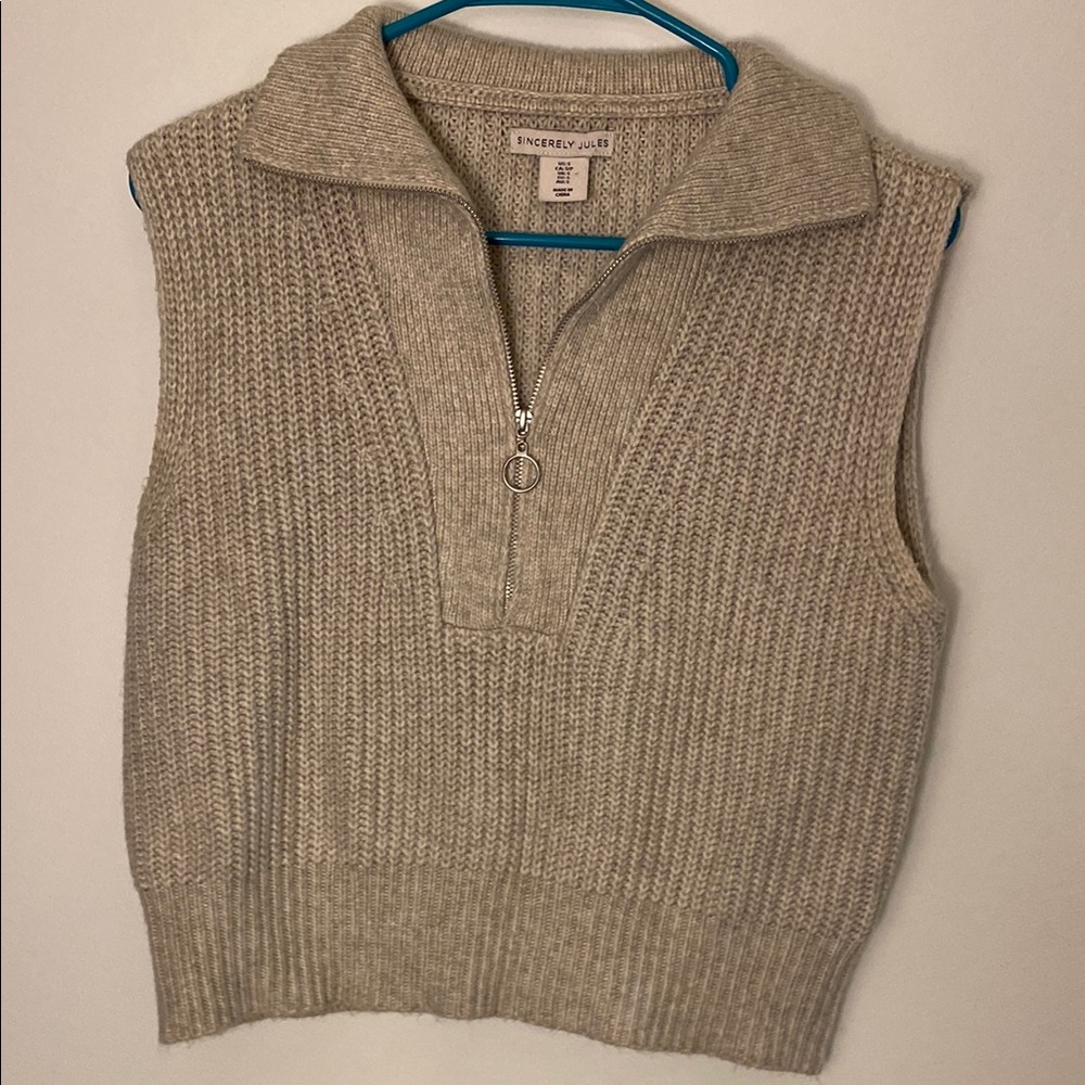 Sincerely Jules Beige Knit Vest